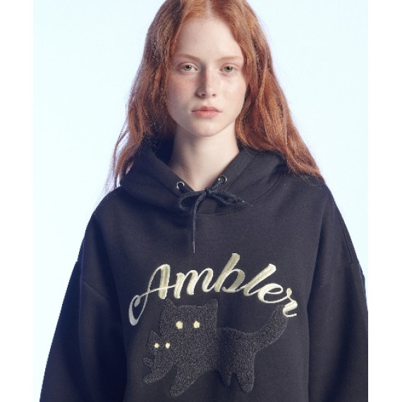 Ambler A18 Black Cat Overfit Hoodie [韓國連線 D]