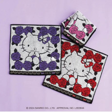 日本直送 Anna Sui x Hello Kitty 50週年 玫瑰花圖案手巾 (25 x 25cm) / 三色入