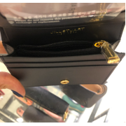 Jill Stuart Black Leather Gold Logo Wallet