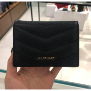 Jill Stuart Black Leather Gold Logo Wallet