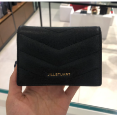 Jill Stuart Black Leather Gold Logo Wallet