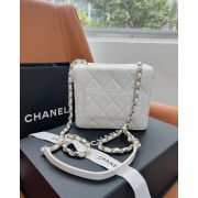 Chanel Box Bag 連禮盒 (白色拼淡金扣)