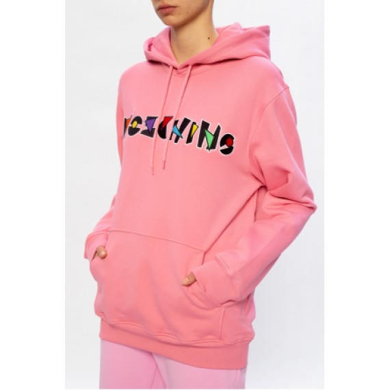 Moschino 彩色形狀拼字有帽衛衣 (粉紅色)