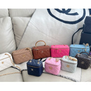 Chanel Handle 連鏡 Box Bag 連禮盒 (啡色拼金Logo)