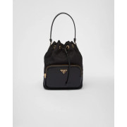 Prada Re-Nylon and brushed leather bag (Black)