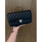 Chanel Cf 23cm 手柄款長鏈手袋 (黑金)